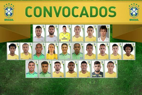 Dunga anuncia os 23 convocados para a Copa América Centenário Convocados para a Copa América Centenário (fonte:CBF)