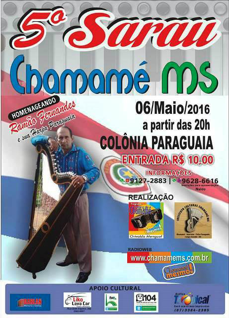 Sarau do Chamamé nessa 6ª feira homenageia o harpista Ramão Fernandes