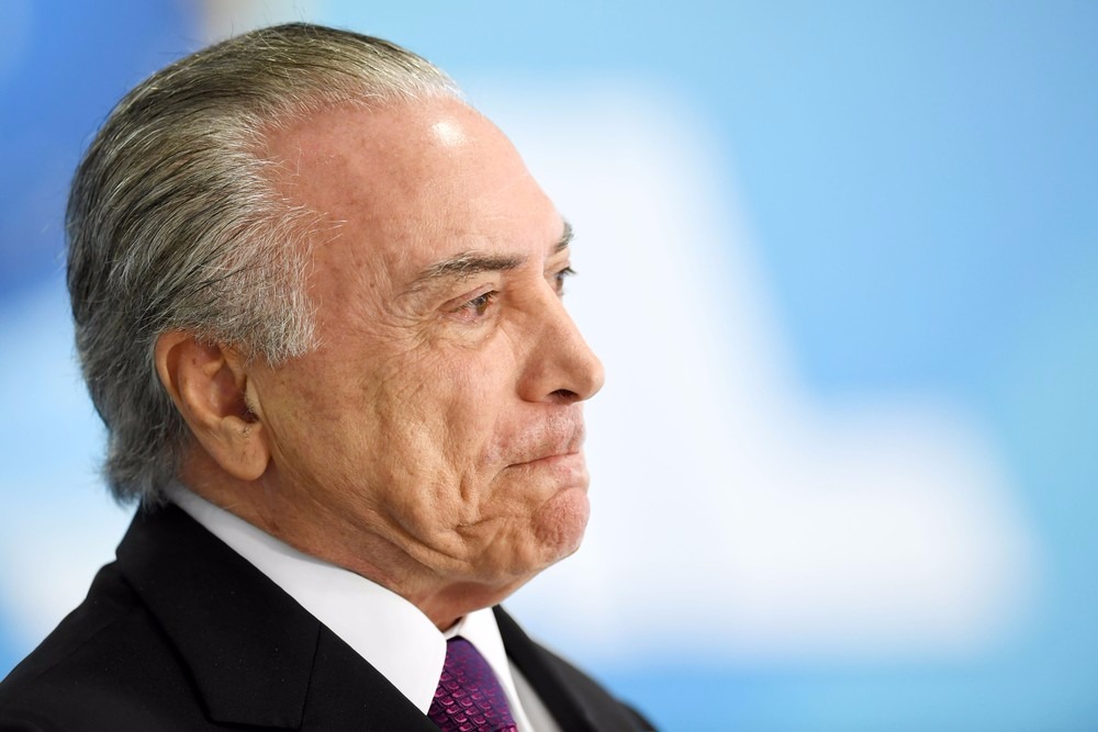 O presidente Michel Temer durante a cerimônia de concessão da Ordem do Mérito Médico (Foto: Evaristo Sa/AFP)