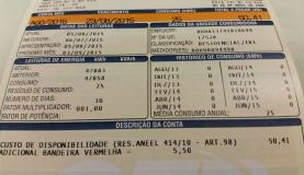 Aneel autoriza reajuste nas contas de luz de consumidores do DF, GO e SP Conta de luz de consumidores da CEBArquivo/Agência Brasil