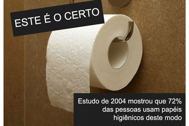 Você sabe qual a maneira correta de pendurar o rolo de papel higiênico no banheiro? Você sabe qual a maneira correta de pendurar o rolo de papel higiênico no banheiro?