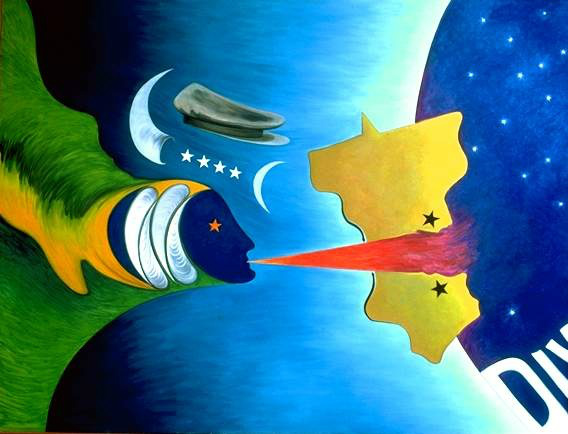 Com Humberto Espíndola relembrando a divisão do Estado, Festival será feito de história vivida e pintada O Sopro, 1978 – óleo sobre tela, 130x170cm (Foto: Reprodução)