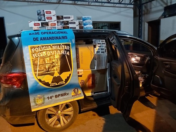 PMR apreende veículo com 1.750 cigarros comprados no Paraguai
