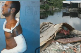 Corpo foi abandonado dentro de mala no Dique Sambaiatuba
Reprodução/ Rede Record