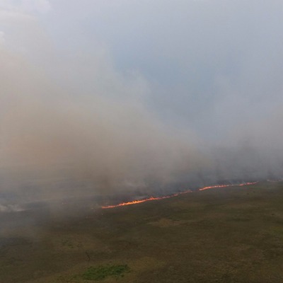 Sem helicóptero, combate ao fogo fica prejudicado em MS Incêndio Parque Estadual das Margens do Rio Ivinhema - Foto: Divulgação/Bombeiros