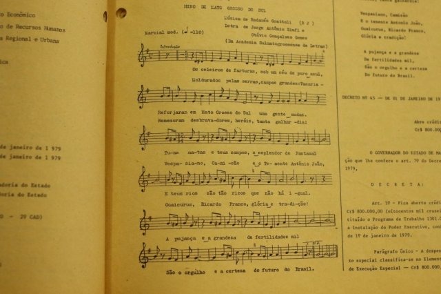 Conheça a história do hino feito as vésperas da implantação do Estado em 79 André Bittar