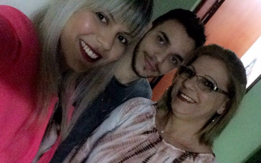 Helaine, Gustavo e Vera juntos em momento descontraído (Foto: Arquivo Pessoal)