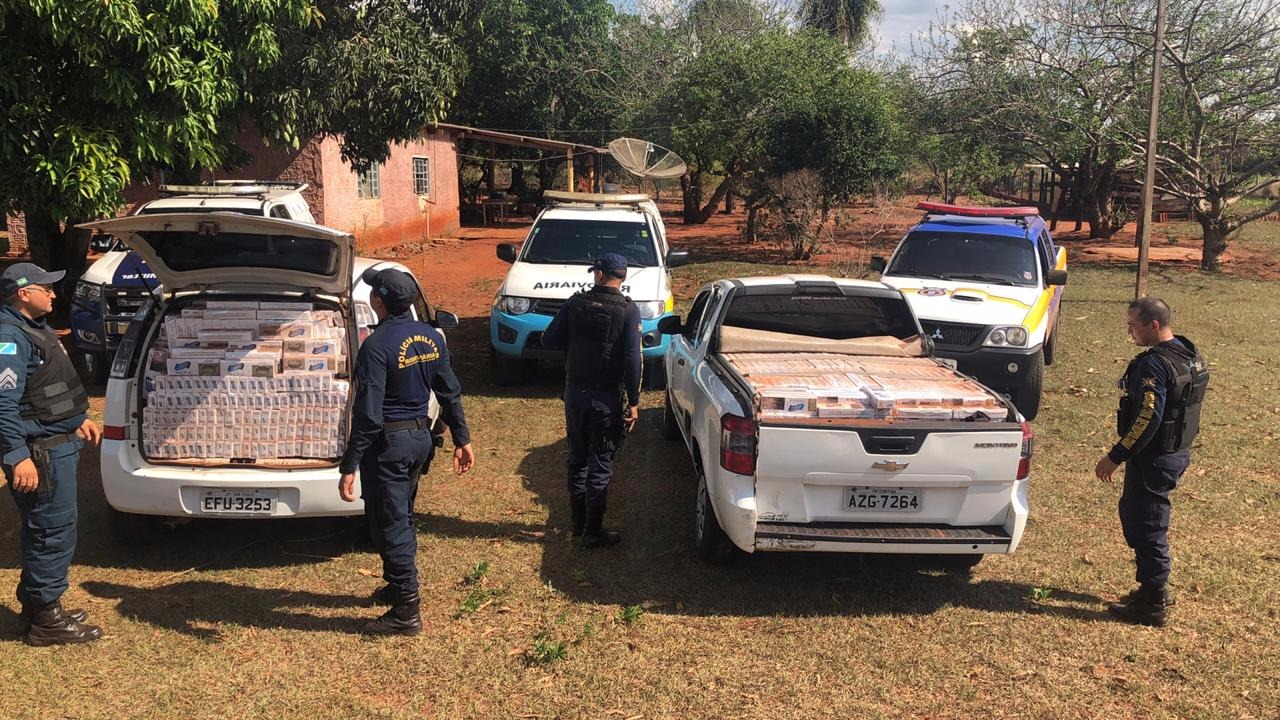 Quadrilha de contrabandistas é presa e tem prejuízo de R$ 350 mil em cigarros e bebidas ilegais Divulgação