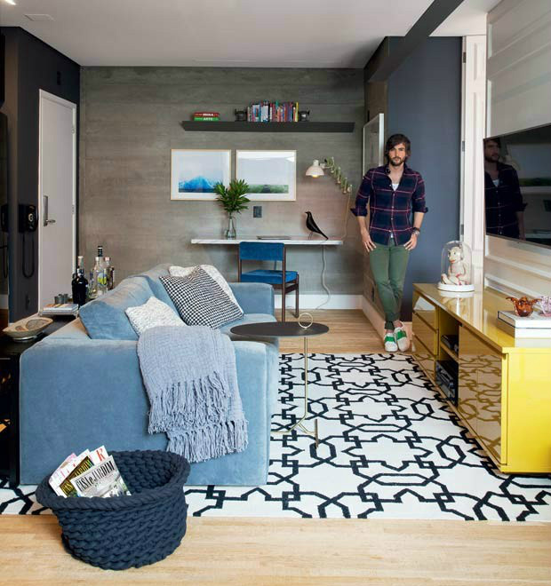 Mix moderno deixa apê pequeno de 67 m² na medida para receber os amigos