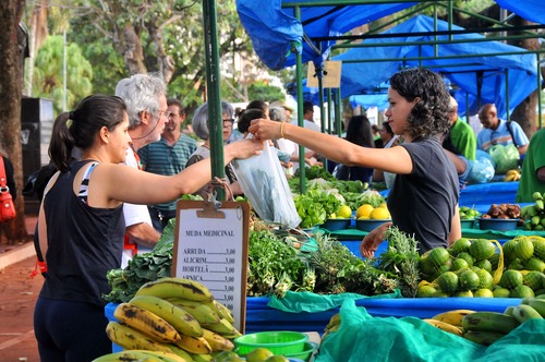 Prefeitura montou feira no Shopping Bosque dos Ipês para levar verduras e legumes para a população - Foto: Valdenir Rezende / Correio do Estado