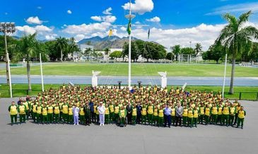 Brasil mandará 350 atletas para os Jogos Mundiais Militares Ministro da Defesa encontra militares atletas que competirão em mundial militar. Alexandre Manfrim/ Ministério da Defesa