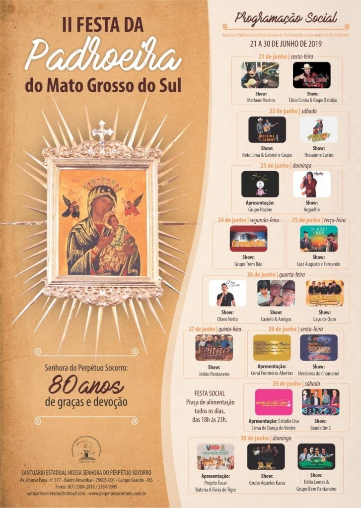 2ª Festa da Padroeira do Estado começa nesta sexta-feira