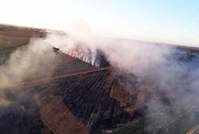Helicóptero da PM sobrevoa área . PM/ Divulgação
 