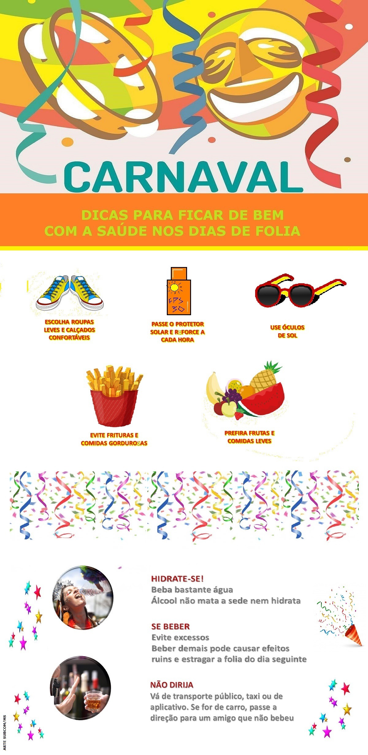 Dicas para aproveitar o carnaval de maneira saudável Dicas para aproveitar o carnaval de maneira saudável