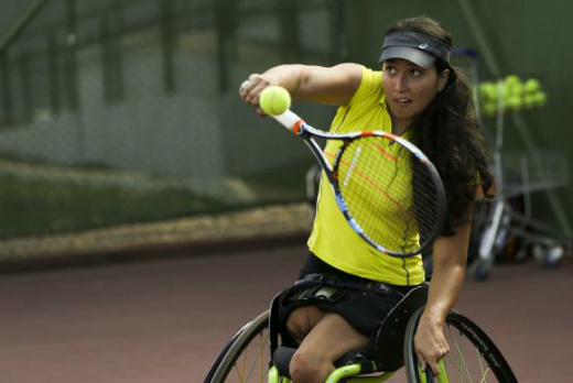 A tenista Natália Mayar se prepara para a Paralimpíada Rio 2016Marcelo Camargo/Agência Brasil
