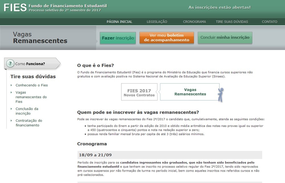 Resultados do P-Fies já estão disponíveis na internet Resultados do P-Fies já estão disponíveis na internet