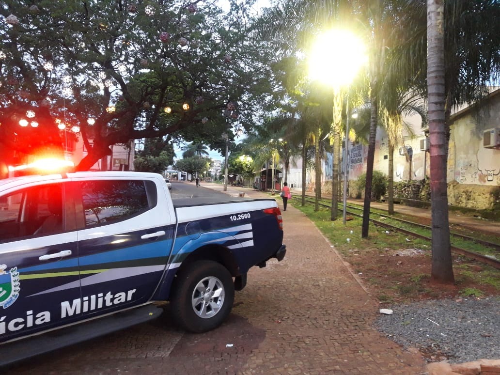 Viatura da PM na Orla Ferroviária na Capital. Divulgação
