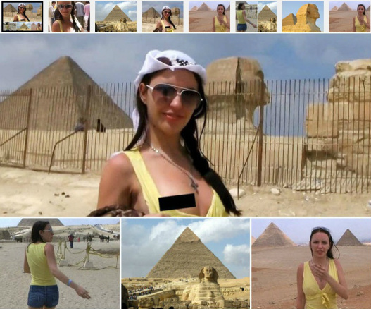 Atriz grava filme adulto nas Pirâmides e deixa governo Egípcio furioso Foto: Montagem/R7/Egyptian Streets