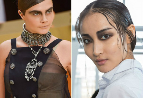Esfumado x bold: os olhos superexagerados da semana de moda de Paris Apostas de Chanel e Christine Phung (Foto: Imaxtree)