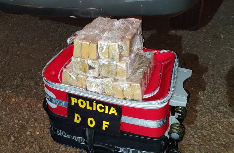 Passageira de ônibus é presa com malas recheadas de maconha Divulgação/DOF