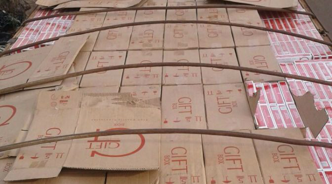 Apreensão de cigarros contrabandeados em Camapuã (Divulgação)