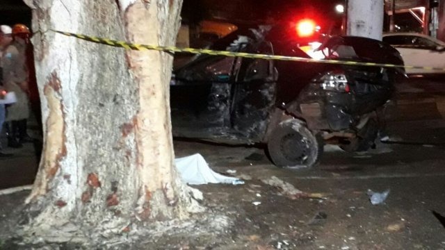 Local do acidente que vitimou mãe e filho.