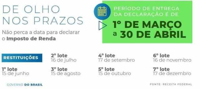 Prazo para declarar o imposto de renda 2018 acaba em 1 mês