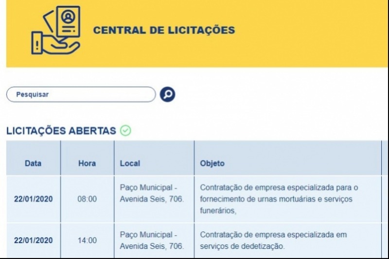 Chapadão do Sul lança portal para acesso transparente às licitações Divulgação / Prefeitura de Chapadão do Sul.