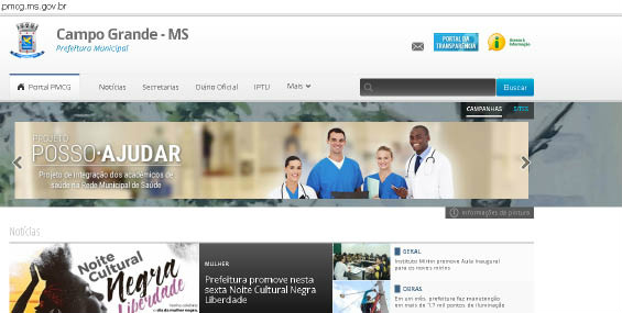 Portal da prefeitura da Capital divulga as ações de Bernal - Foto: Reprodução