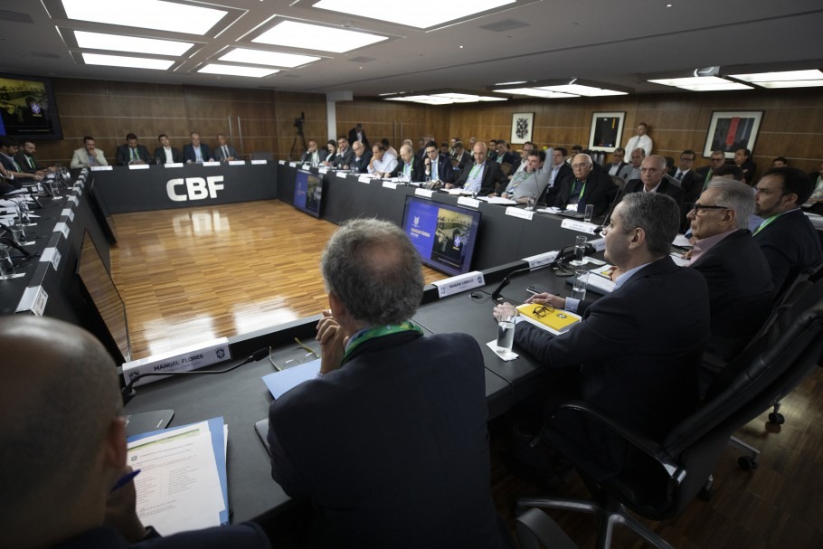 Reunião do conselho técnico da série A 2020. Lucas Figueiredo/CBF