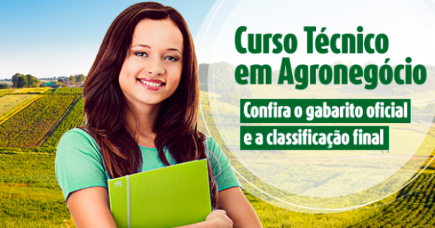 Sai a classificação final da seleção para o Curso Técnico em Agronegócio do SENAR Sai a classificação final da seleção para o Curso Técnico em Agronegócio do SENAR