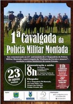 1° EIPMMont realiza 1ª Cavalgada da Polícia Militar Montada e Churrasco Beneficente