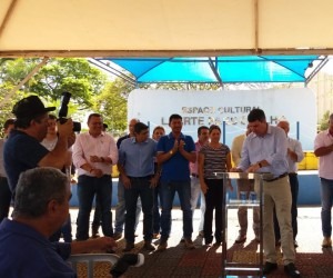 Governo do Estado inicia obra de pavimentação da MS-223 Solenidade da ordem de início dos serviços, aconteceu nesta terça-feira em Costa Rica. - Divulgação/Governo do Estado