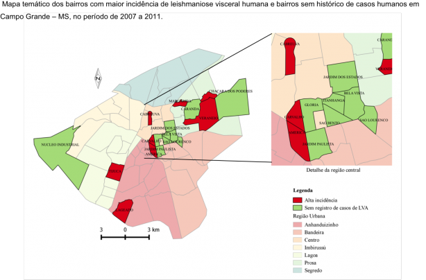 Projeto de Pesquisa revela bairros com maior incidência de Leishmaniose em Campo Grande