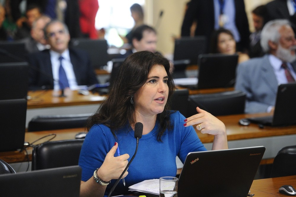 A senadora Simone Teber (MDB-MS), durante reunião na Comissão de Assuntos Econômicos do Senado, em imagem do último dia 3 de abril (Foto: Marcos Oliveira/Agência Senado)