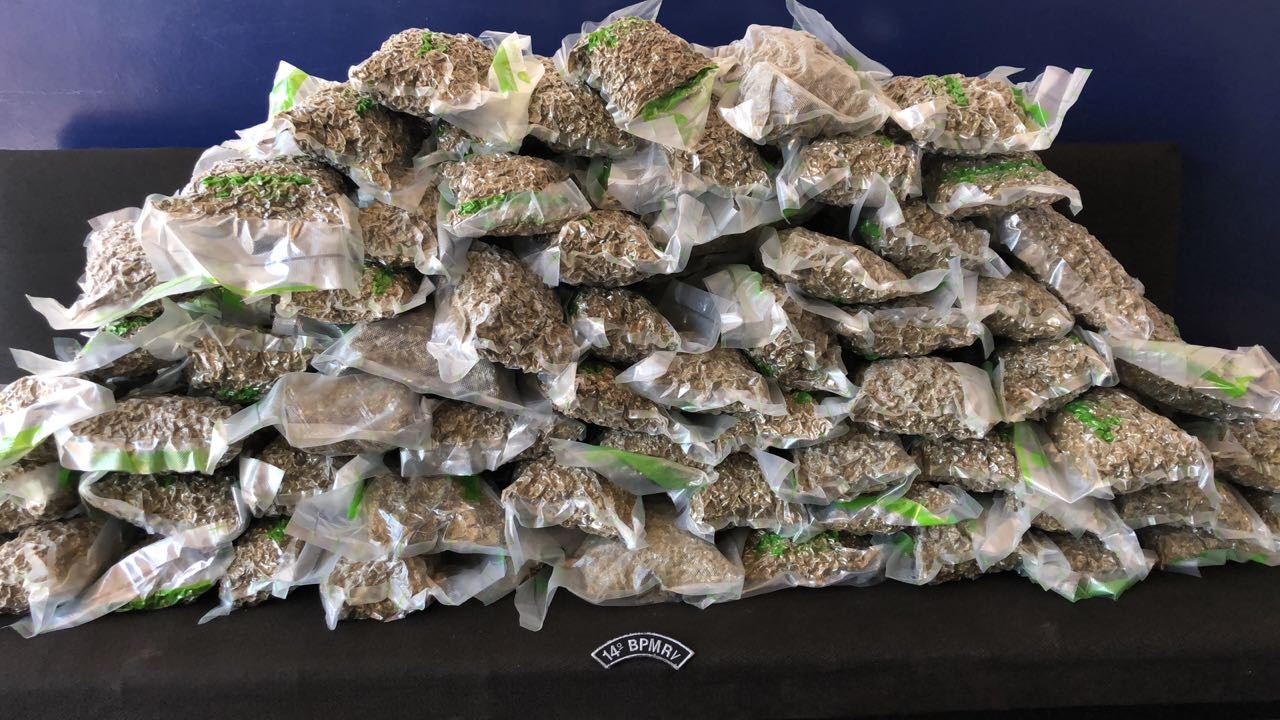 Traficante é preso com 54 quilos de maconha embaladas à vácuo Traficante é preso com 54 quilos de maconha embaladas à vácuo