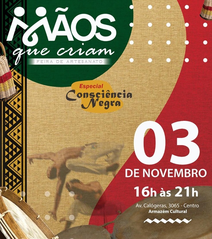Consciência Negra será tema do próximo 'Mãos que Criam' no Armazém Cultural Consciência Negra será tema do próximo 'Mãos que Criam' no Armazém Cultural