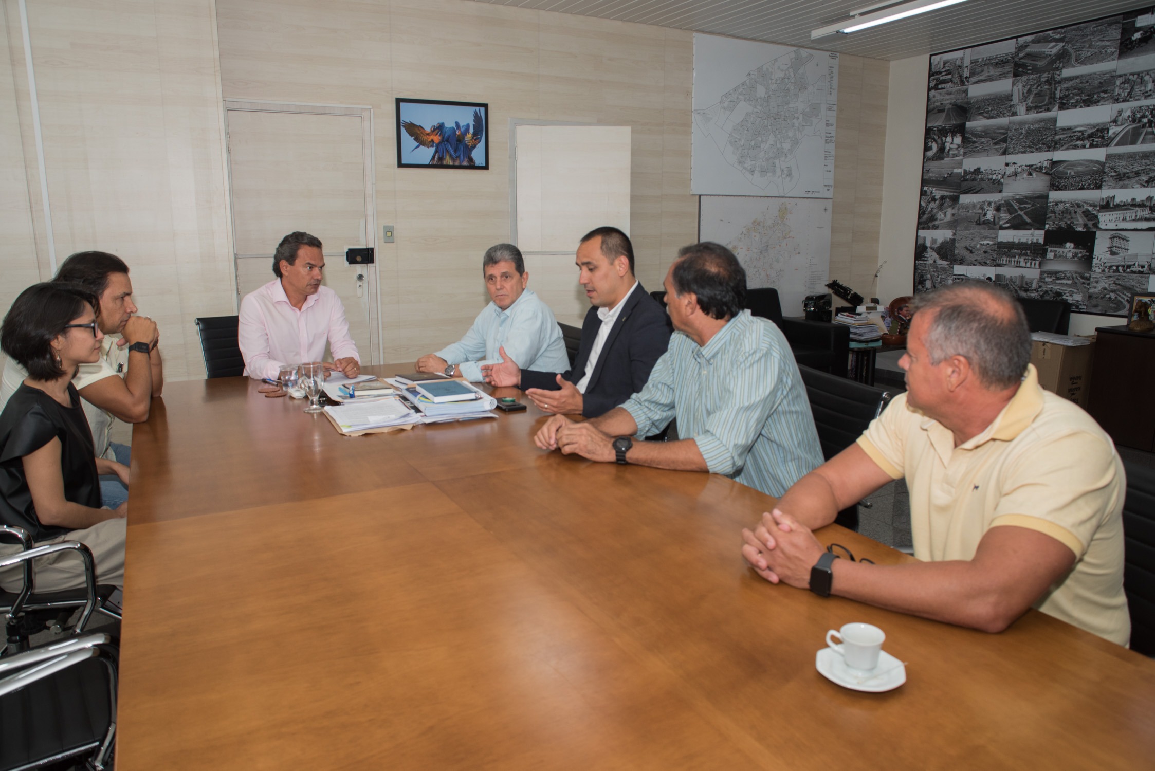 Membros do Comitê Olímpico Brasileiro estiveram em reunião com prefeito Marquinhos Trad. Glenda Gabi / PMCG
