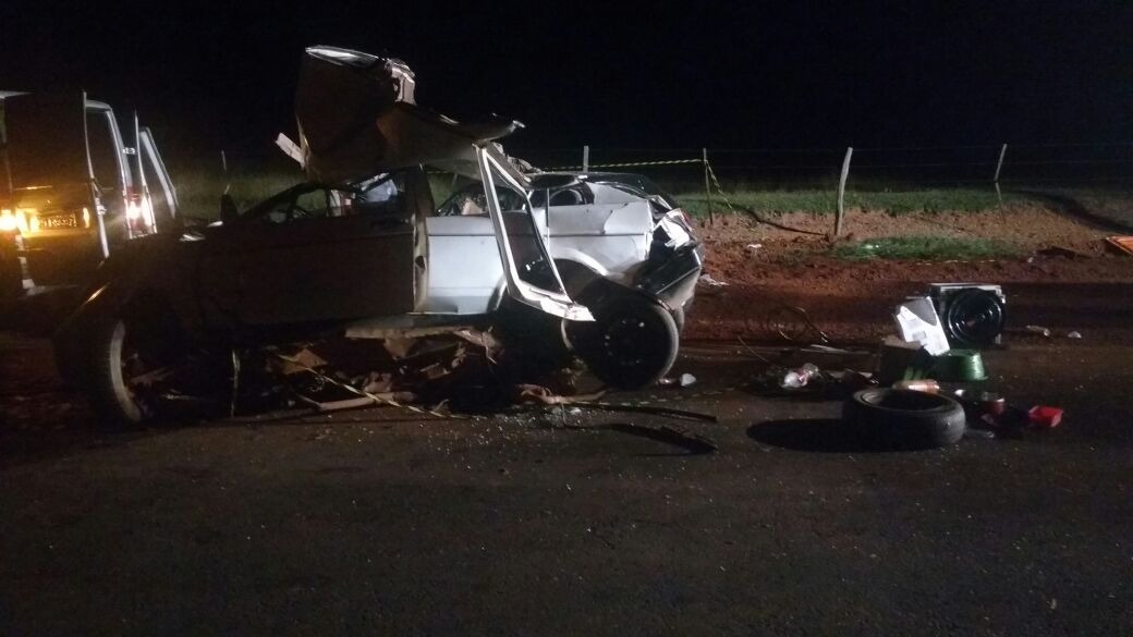 Colisão mata cinco pessoas e deixa outras quatro feridas Acidente aconteceu ontem, em Paranaíba. - Divulgação