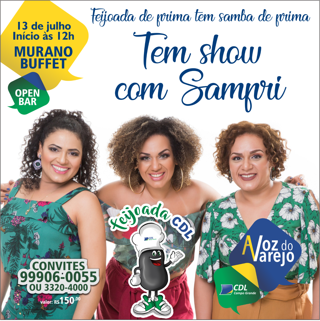 CDL realiza Feijoada no dia 13, com animação do Grupo Sampri Divulgação