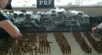 Munições apreendidas pela PRF. - Divulgação