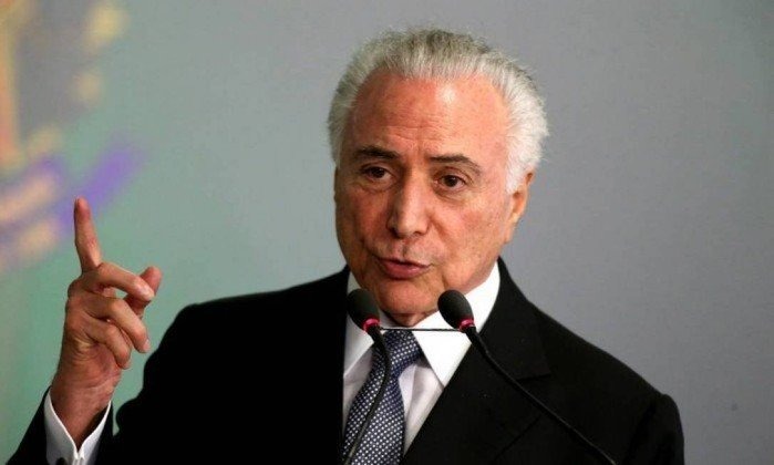 O presidente Michel Temer, durante cerimônia no Palácio do Planalto - Ailton de Freitas / Agência O Globo