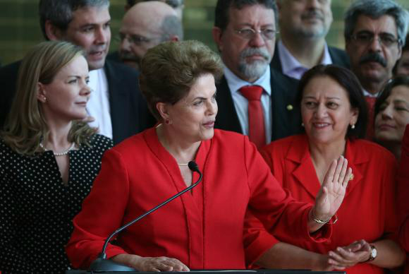 Após o impeachment, a ex-presidenta Dilma Rousseff faz pronunciamento no Palácio da AlvoradaJosé Cruz/Agência Brasil
