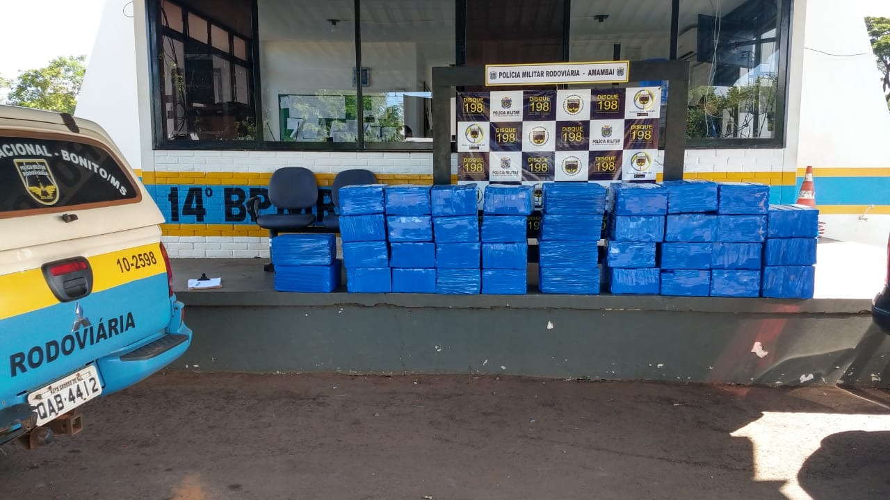 Dois são presos com quase 750 quilos de maconha em rodovia estadual Divulgação