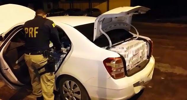 PRF apreende contrabando de cigarros na BR-163 PRF/Divulgação