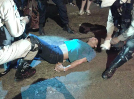 Ladrão abordava vítima na frente do Horto Florestal quando policial percebeu a situação e voltou. (Foto: WhatsApp)