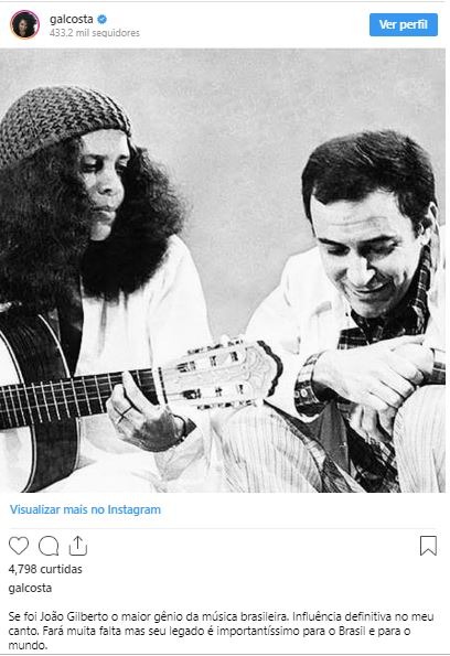 Artistas lamentam morte de João Gilberto Artistas lamentam morte de João Gilberto