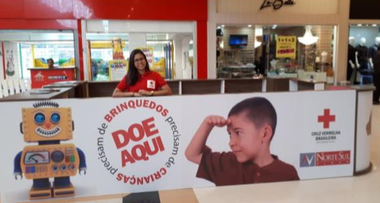 A cada mês o ponto de arrecadação terá uma campanha humanitária liderada pela Cruz Vermelha. Divulgação