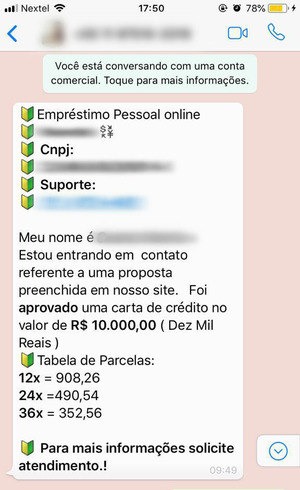 Golpe do falso empréstimo no WhatsApp aumenta 194% em 2019 Estratégia adotada pelos criminosos
Divulgação Noverde