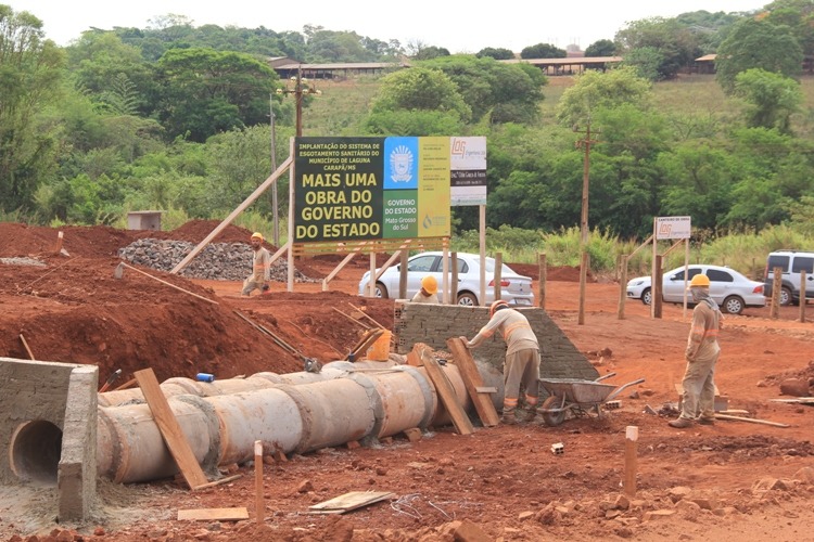 Estação de Tratamento do Esgoto que está sendo executada. Divulgação/Sanesul